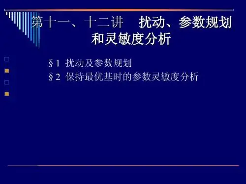 运筹学-扰动、参数规划和灵敏度分析(名校讲义)