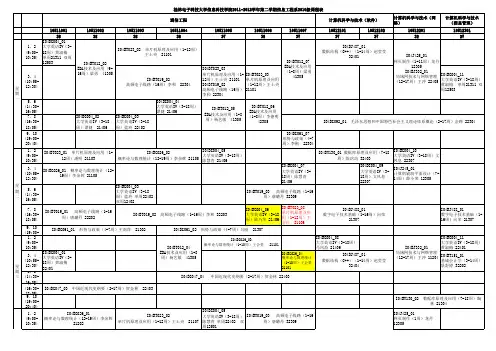 2011-2012学年第二学期10级课程总表