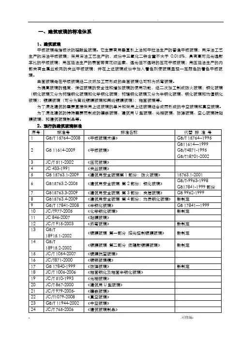 建筑玻璃系列的国家标准