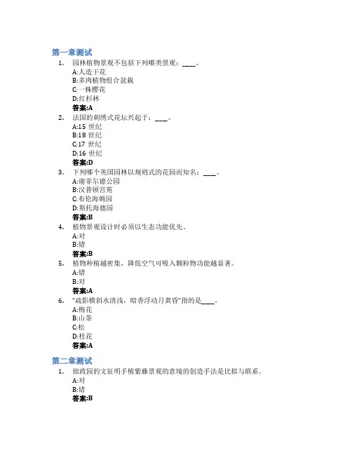 园林植物景观设计(山东联盟)智慧树知到答案章节测试2023年青岛农业大学