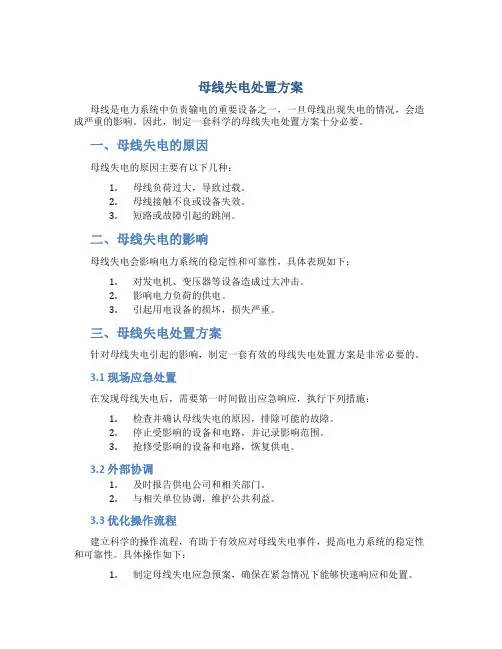 母线失电处置方案