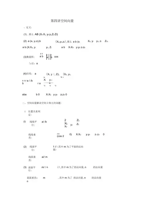 空间向量二面角的向量求法专题