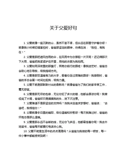 关于父爱好句