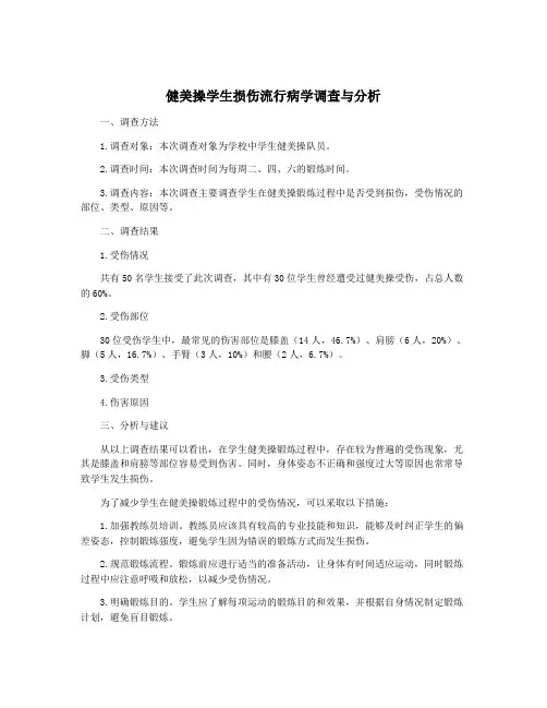 健美操学生损伤流行病学调查与分析