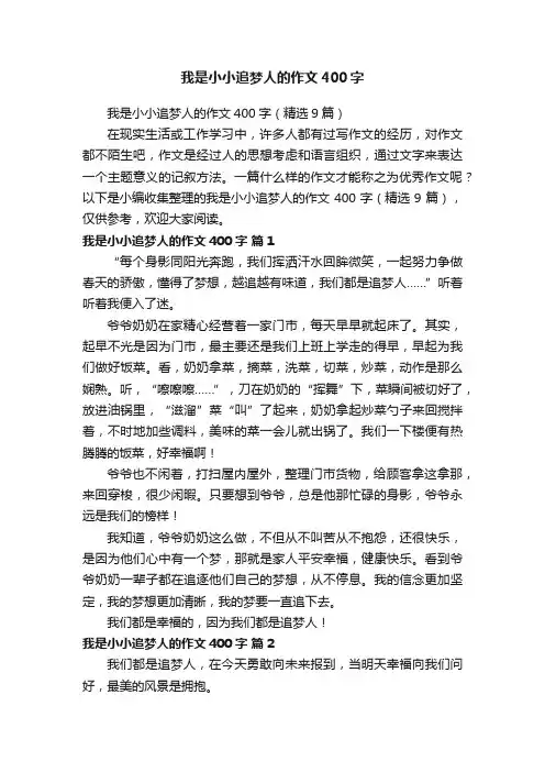 我是小小追梦人的作文400字