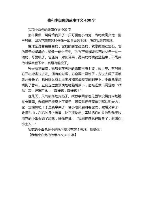 我和小白兔的故事作文400字