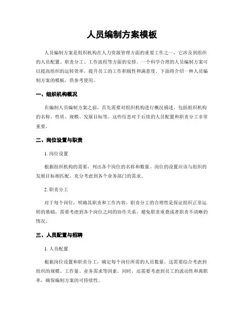 人员编制方案模板