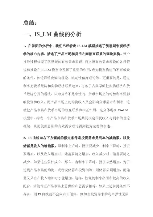 宏观经济学IS—LM曲线分析