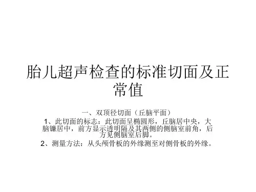 胎儿超声检查的标准切面及正常值