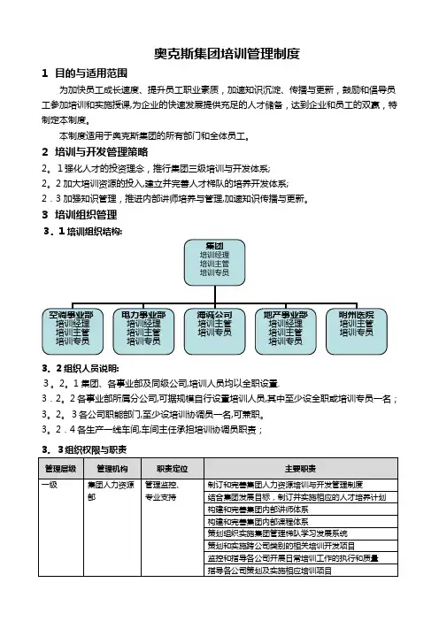 奥克斯集团培训管理制度