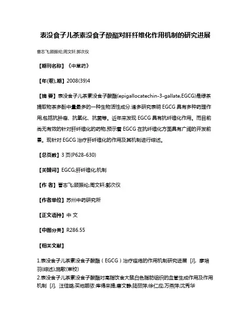 表没食子儿茶素没食子酸酯对肝纤维化作用机制的研究进展