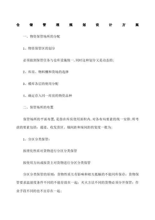 仓储管理规划设计方案