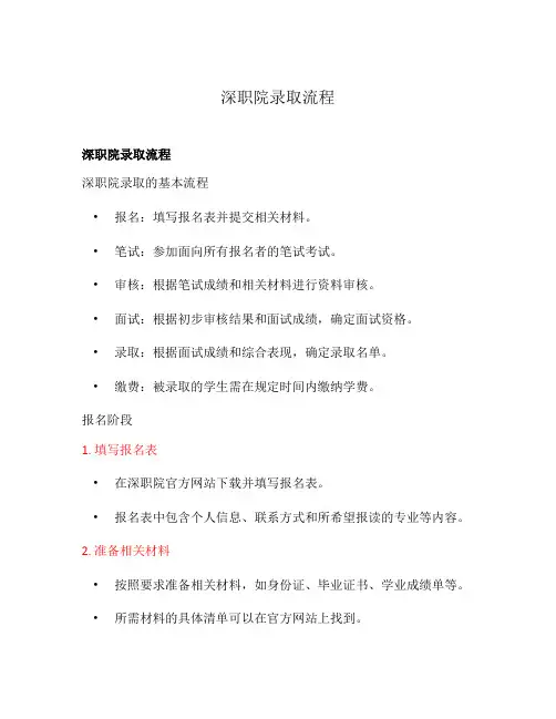 深职院录取流程