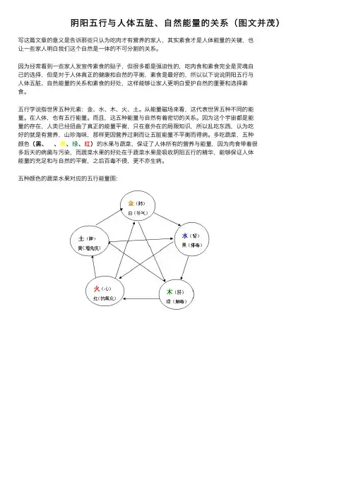 阴阳五行与人体五脏、自然能量的关系（图文并茂）