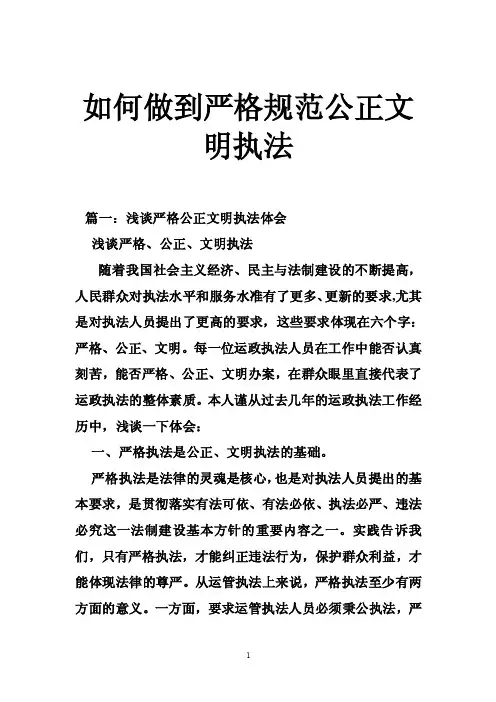 如何做到严格规范公正文明执法