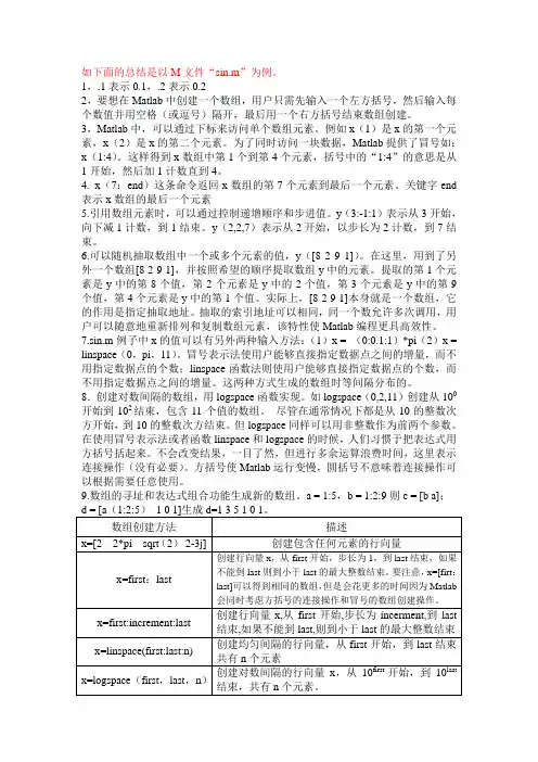 第5章matlab 数组和数组运算(1)