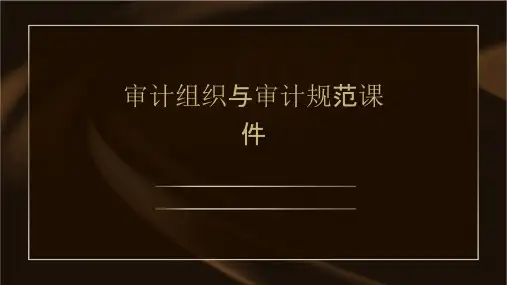 审计组织与审计规范课件