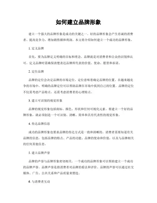 如何建立品牌形象
