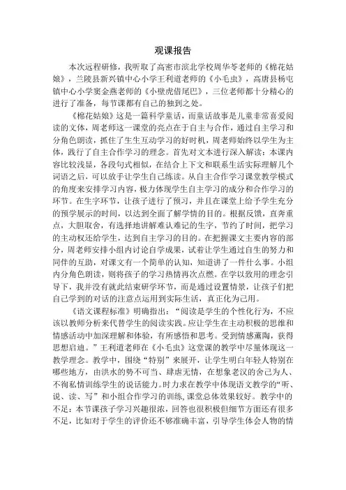 观课报告