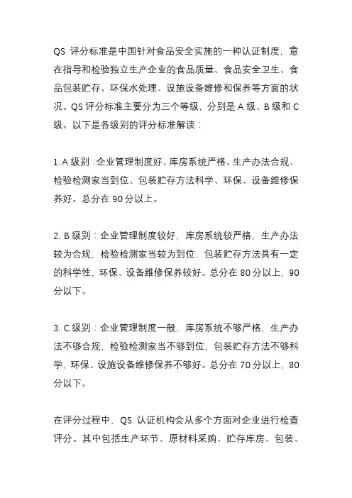 qs评分标准解读