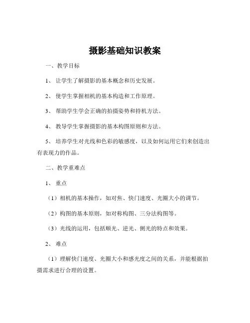 摄影基础知识教案
