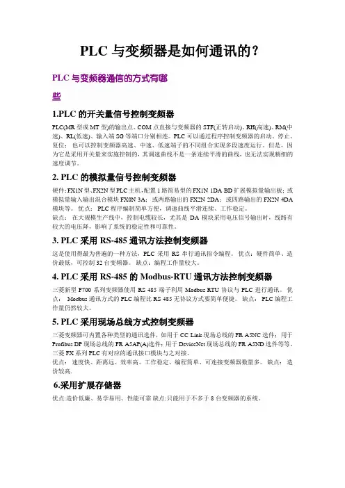 PLC与变频器之间是如何通讯的