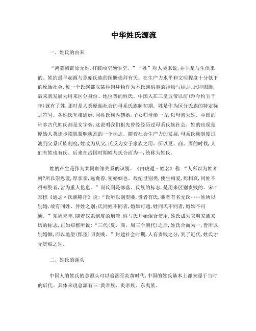 中华姓氏源流