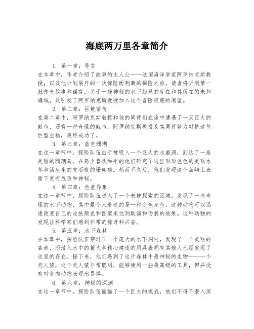 海底两万里各章简介