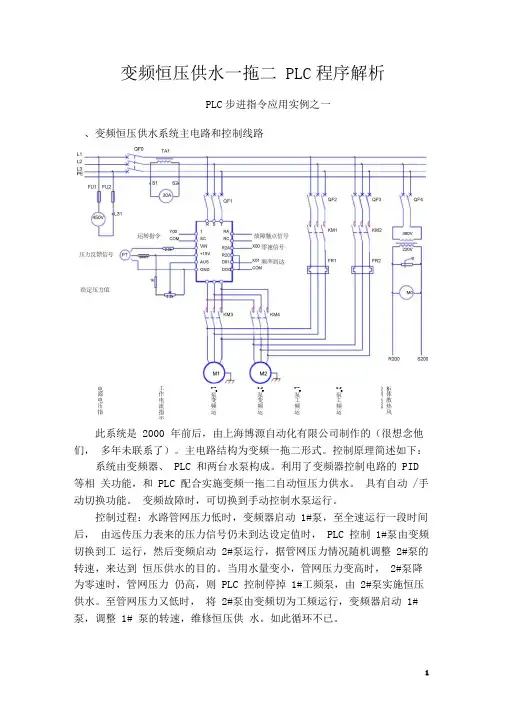 (完整版)变频恒压供水一拖二PLC程序解析