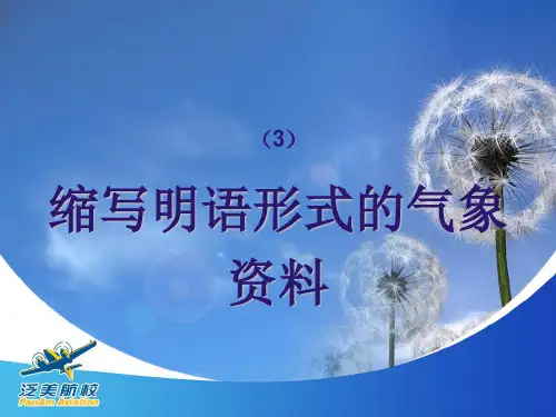 航空气象：缩写明语形式的气象资料