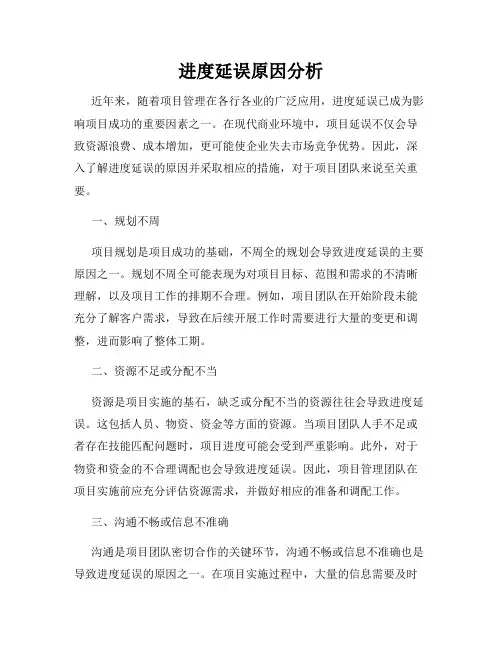 进度延误原因分析