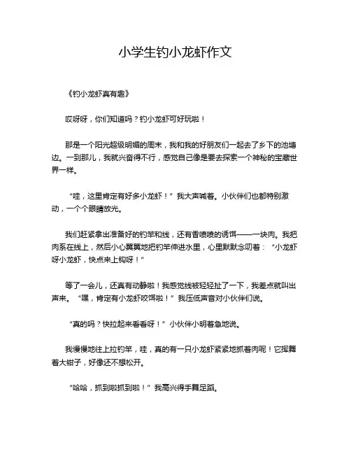 小学生钓小龙虾作文