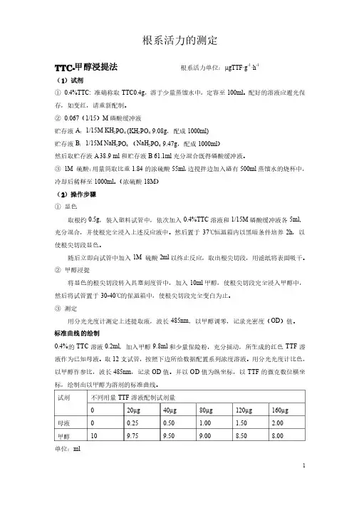 植株生理指标测定方法