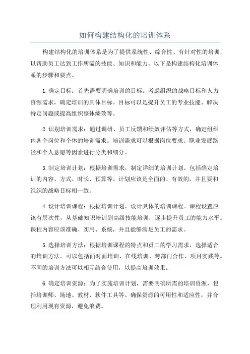 如何构建结构化的培训体系