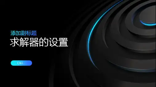《求解器的设置》课件
