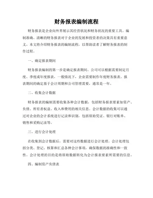 财务报表编制流程
