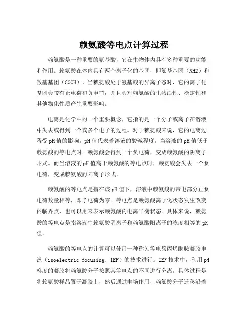 赖氨酸等电点计算过程