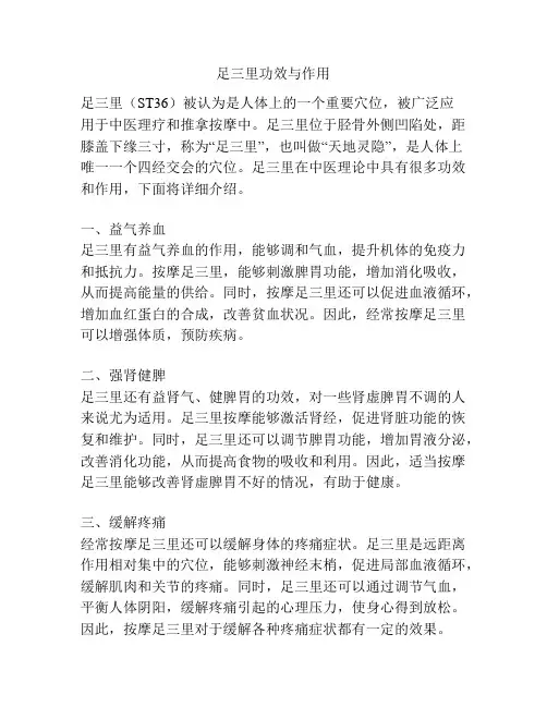 足三里功效与作用