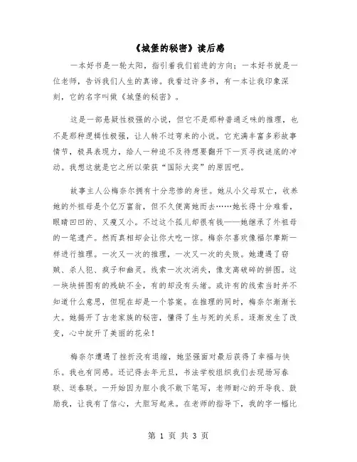 《城堡的秘密》读后感（二篇）