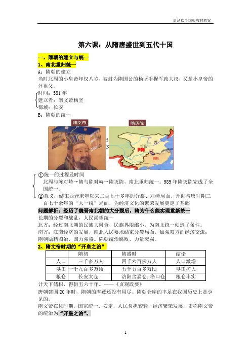 第六课：从隋唐盛世到五代十国
