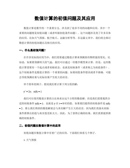 数值计算的初值问题及其应用