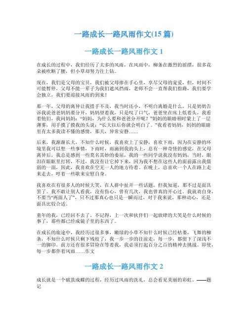 一路成长一路风雨作文(15篇)