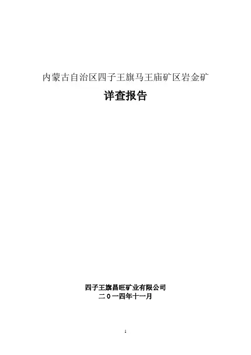 四子王旗马王庙金矿详查报告(新)