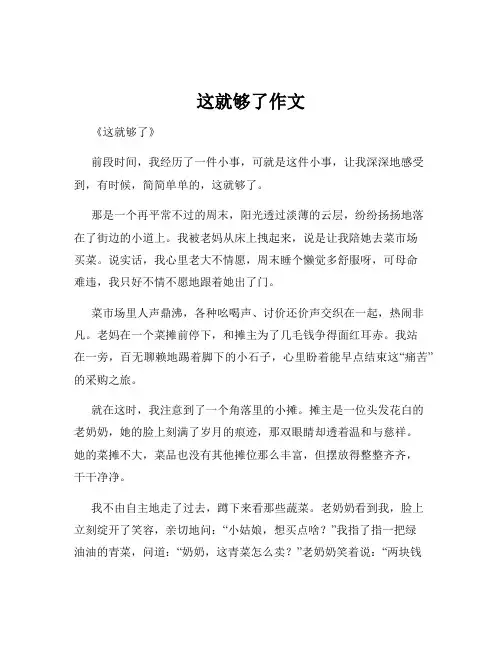 这就够了作文