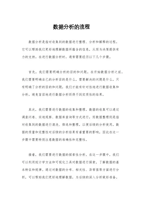 数据分析的流程