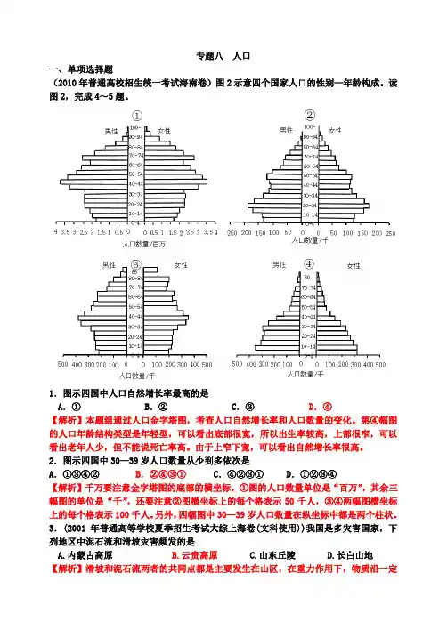 专题08  人口