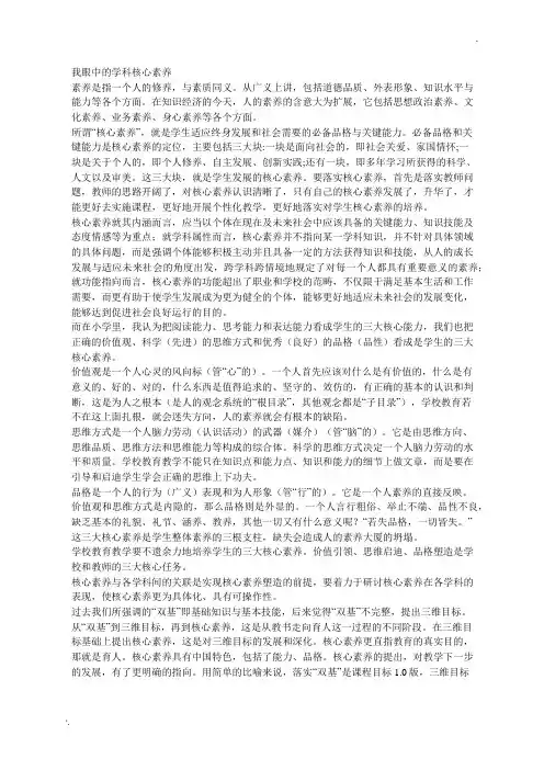 我眼中的学科核心素养