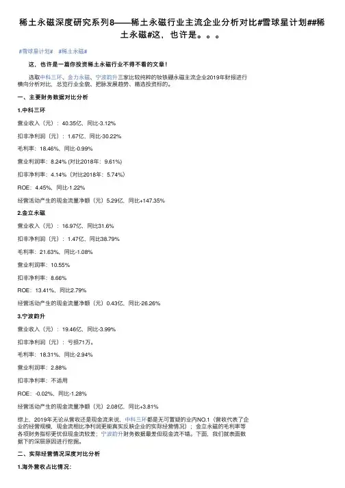 稀土永磁深度研究系列8——稀土永磁行业主流企业分析对比#雪球星计划##稀土永磁#这，也许是。。。