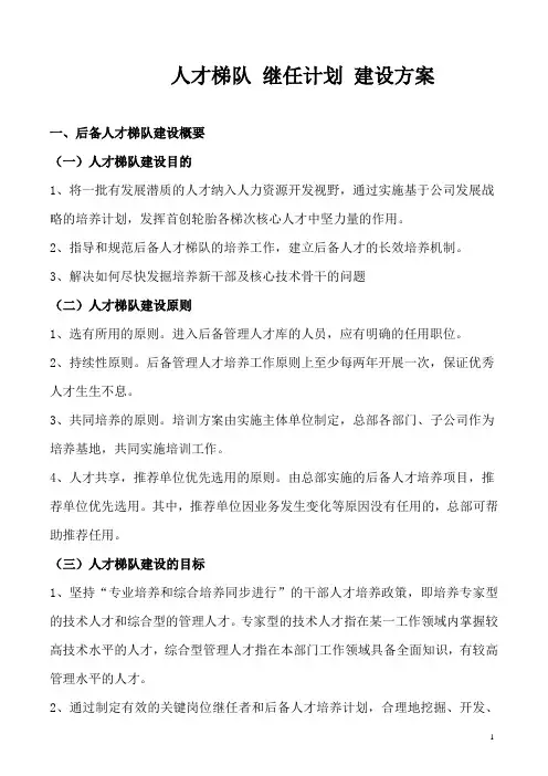 人才梯队-继任计划-建设方案(珍贵)