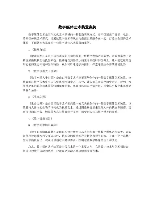 数字媒体艺术装置案例